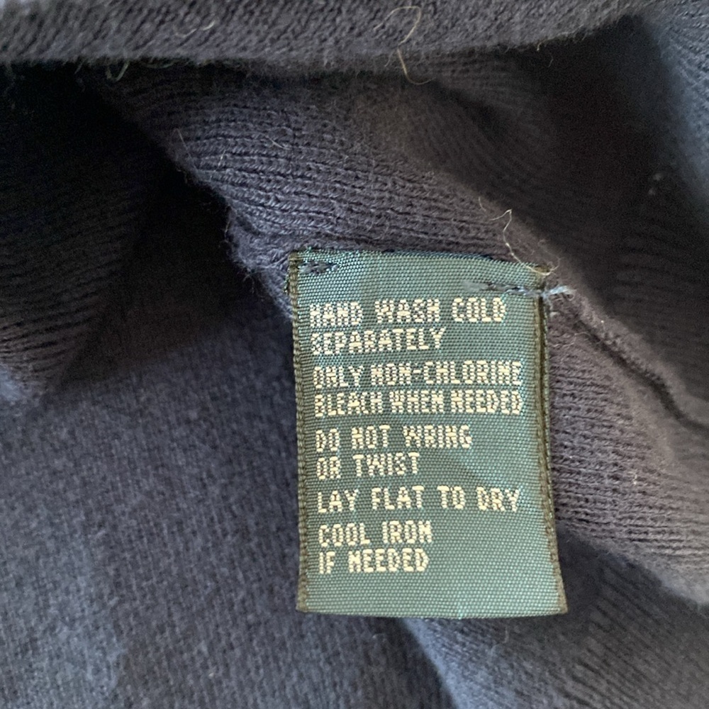 VTG Polo Ralph Lauren Pima Cotton V-neck Navy Blue Sweater Vest Men's Size XL - Picture 8 of 9